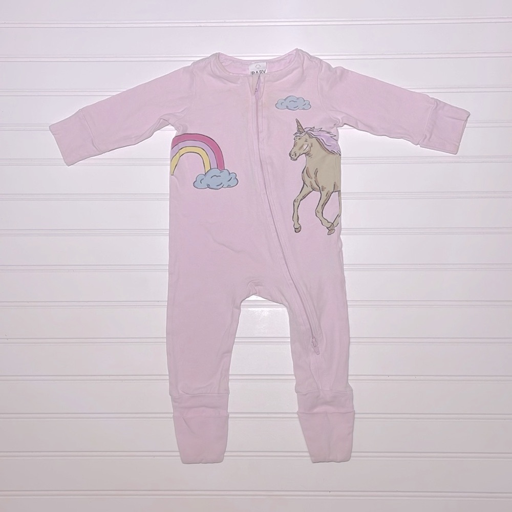 COTTON ON Austrailian Cotton Unicorn Cloud Convertible Footie Hands Pajamas
